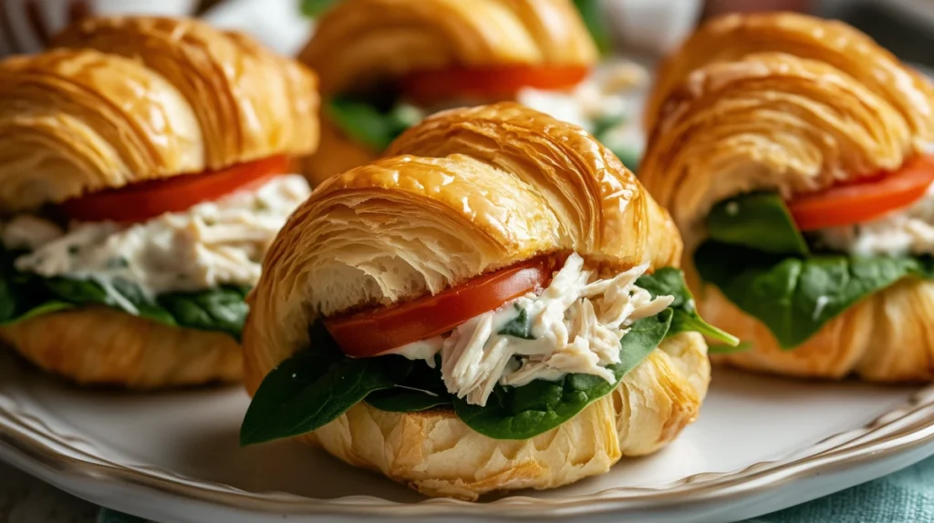 Mini croissant sandwiches chicken