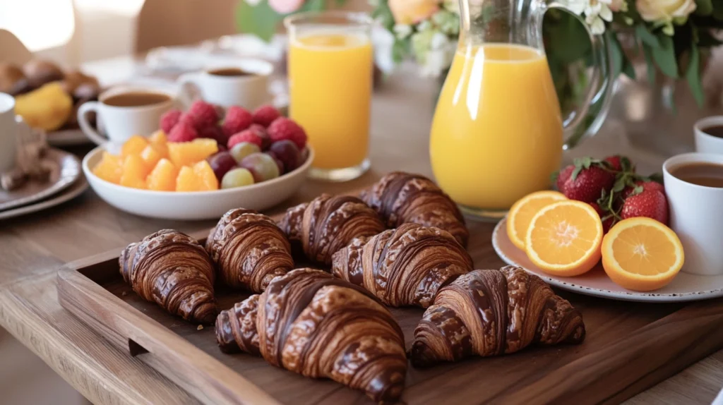 chocolate croissant platter