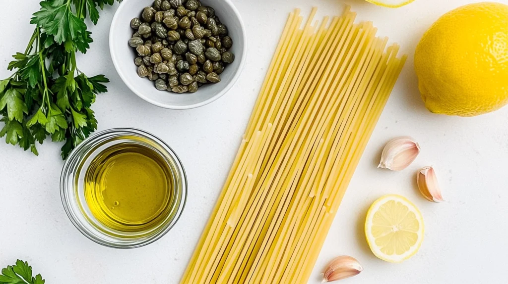 lemon caper pasta ingredients